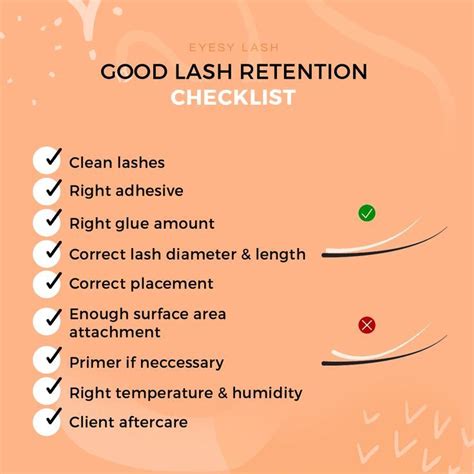 Eyelash Extension Retention Checklist Eyelashes Lashes Eyelash