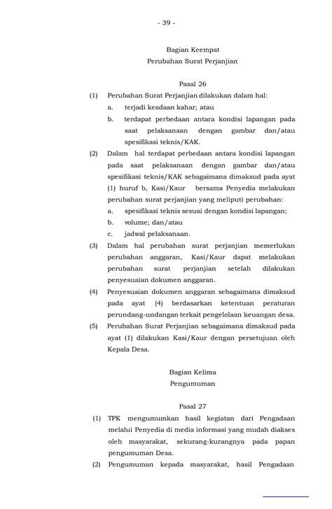 Contoh Peraturan Bupati Ttg Pengadaan Barang Dan Jasa Di Desa Terbaru Pdf