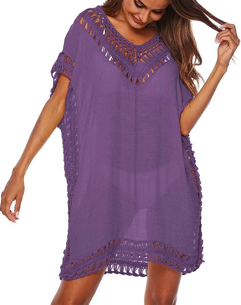 Womens Swimsuits Cover Ups Crochet Chiffon Beach Cover