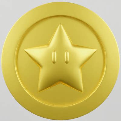 Star Coin From Super Mario Games 3D Model By Clickdamn