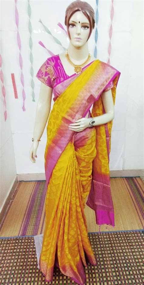 Wedding Wear Half Fine Zari Gold Art Silk Grand Kanchipuram Saree With