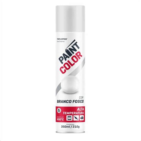 Tinta Spray Aerosol Paint Color Alta Temperatura Branco Fosco Ml Uso