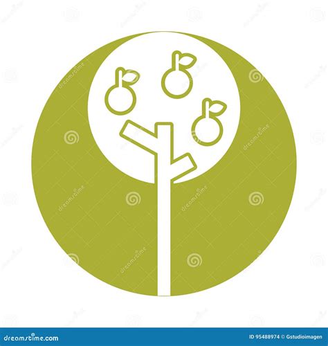 Apple Tree Isolated Icon Stock Vector Illustration Of Farm 95488974