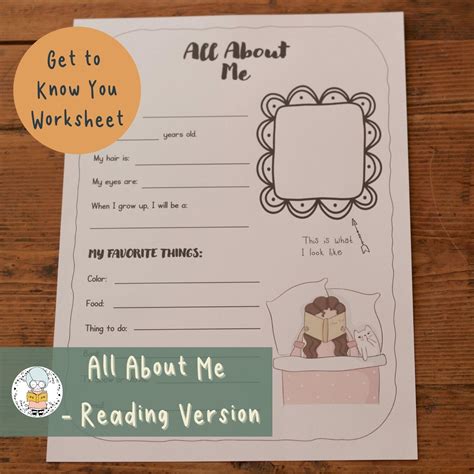 All About Me Or Getting To Know You Ice Breaker Activity With Reading