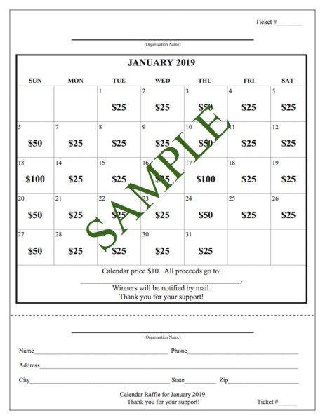 School Fundraiser: Cash Calendar Raffle | School fundraisers ...