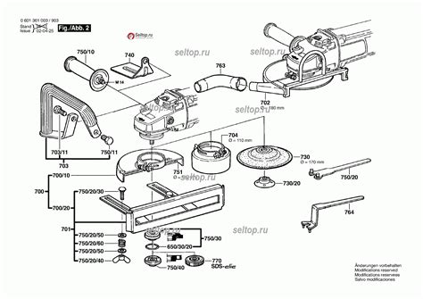 Запчасти для болгарки Bosch GWS 23-180 деталировка 3 (0601361003 ...