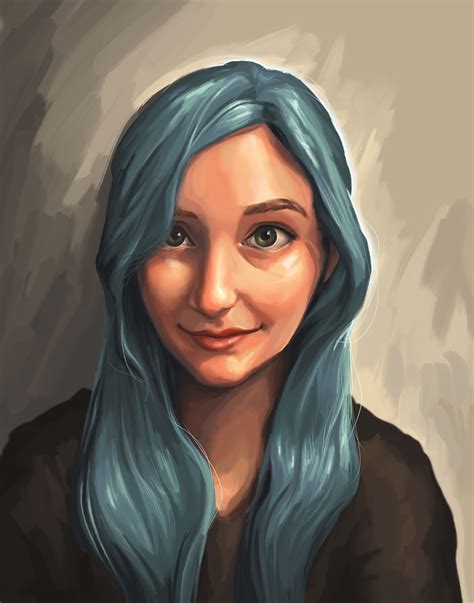 Artstation Blue Hair Portrait