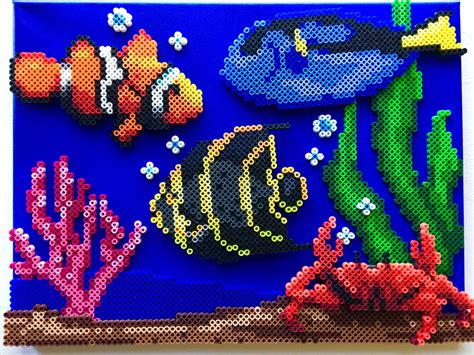 Perler Bead Tropical Fish Aquarium Pixel Art Patterrns Pixel Art Shop