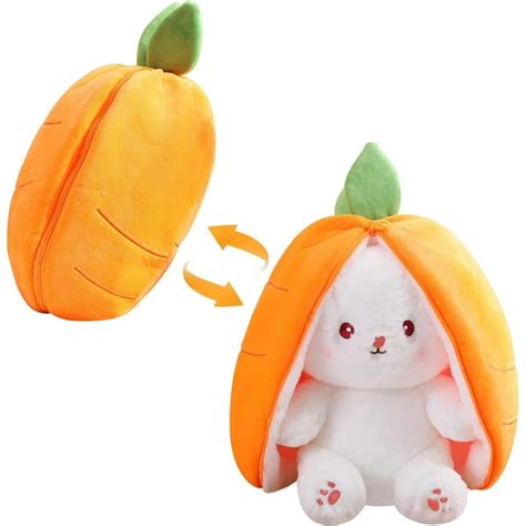 14in Carrotbunny Pillow Decoration Reversible Bunny Stuffed Animal