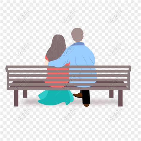 Gratuit Couple Vue De Dos Assis Sur Un Banc Png Psd T L Charger D