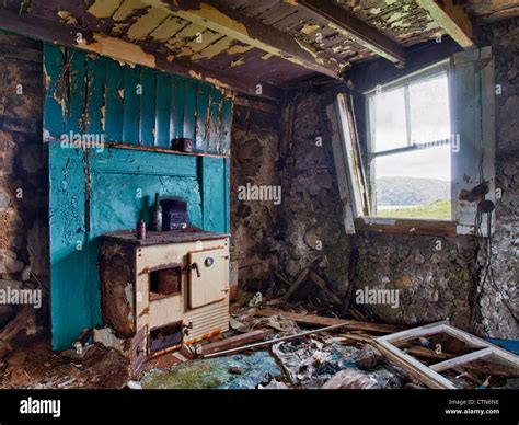 Interior Of Abandoned Croft House Eriskay Stock Photo Alamy