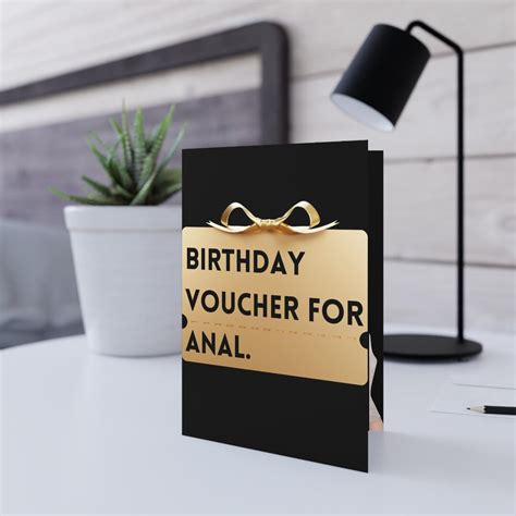 Rude Birthday Card Birthday Voucher For Anal Jokes On Him Etsy
