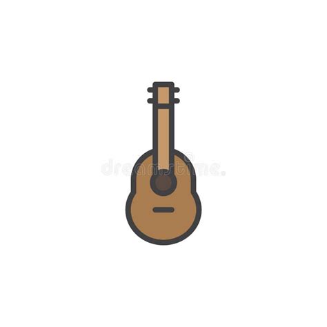 Icono Llenado Del Esquema De La Guitarra Ac Stica Ilustraci N Del