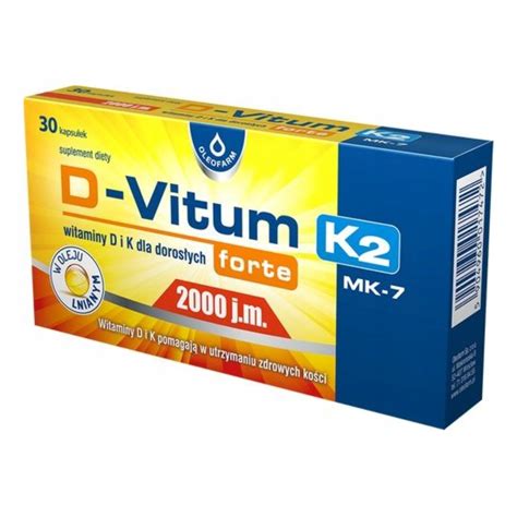 D VITUM Forte K2 MK 7 witaminy D i K dla dorosłych 2000 j m 30