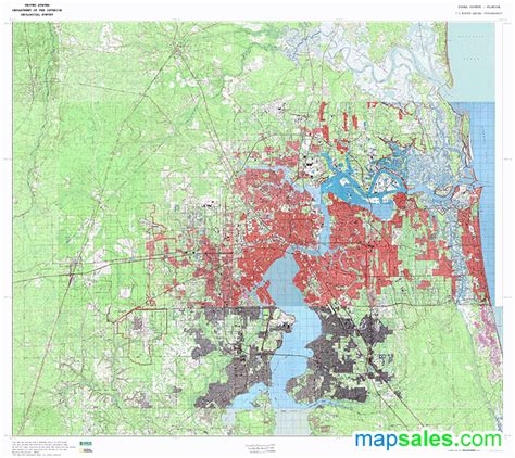 Duval County, FL Topo Wall Map by MarketMAPS - MapSales