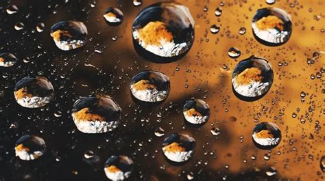 autumn rain puddle texture  rain circles drops  bubbles