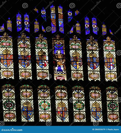 Beautiful Stained Glass Window Inside the Great Hall in Hampton Court