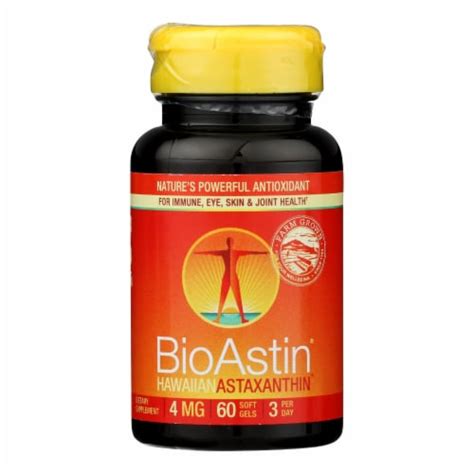 Nutrex Hawaii Bioastin Natural Astaxanthin 4 Mg 60 Gelatin Capsules