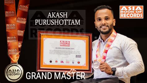 Grand Master Akash Purushottam Naik Asia Book Of Records