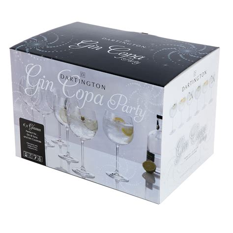 Dartington Crystal Party Packs Gin Copa Glasses Box Set Of 6 House Of Portmeirion