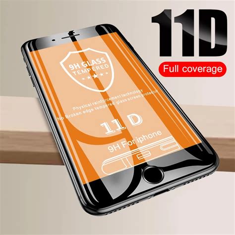 11d Tempered Glass On The For Iphone 6 6s 7 8 Plus X Screen Protector Full Cover Protective