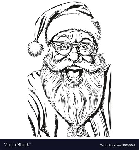 Santa claus silhouette sketch detailed christmas Vector Image