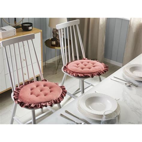 Coussin Pour Chaise En Velours Rose Cm Kalanchoe Cdiscount Maison