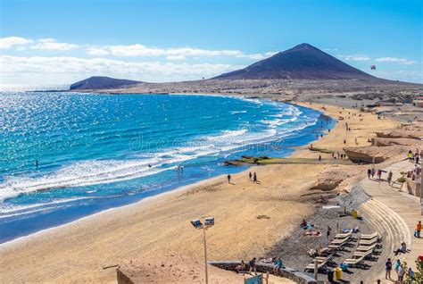 Landscape with El Medano Beach Editorial Stock Photo - Image of ...