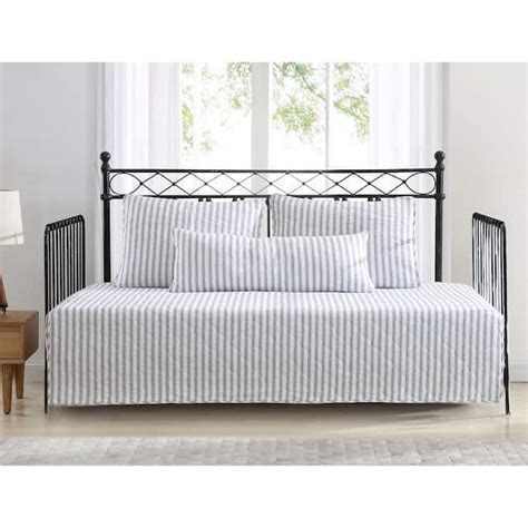 Stone Cottage Willow Way Ticking Stripe Cotton Daybed Cover Set On