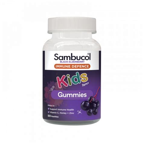 Sambucol Black Elderberry Immunity Kids Gummies 50 Pastilles ...