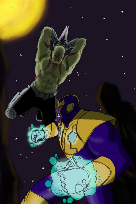 Thanos vs. Drax Grudge Battle!! by ConstantM0tion on deviantART