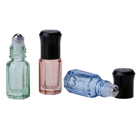 Ml Colorful Octagonal Glass Bottle Roll On Perfume Essential Oil