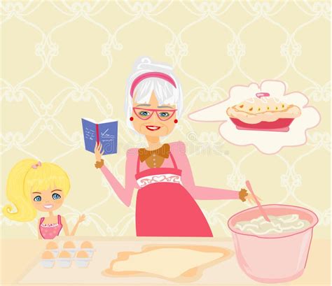 Grandma Baking Cookies With Her Granddaughter Royalty Free Stock Images