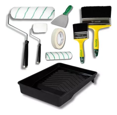 Kit Para Pintar Profesional Brocha Charola Rodillo Espatula