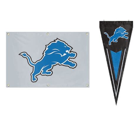 Detroit Lions Nfl Banner Flag And Pennant Set Dragon Sports