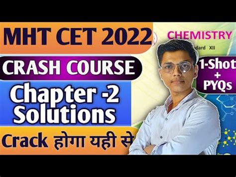 Chemistry Mht Cet Crash Course One Shot Pyqs Chapter