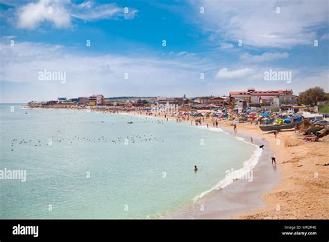 Sand Vama Veche Village Beach On Border Of Romania And Bulgaria Stock