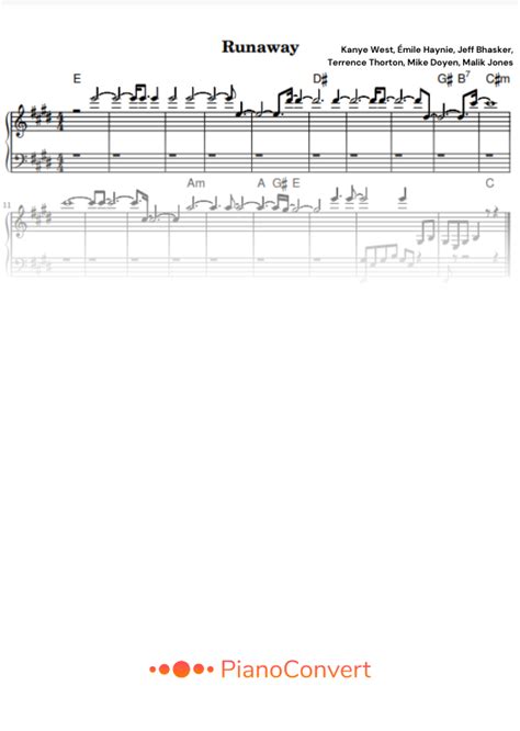 Runaway Partitura Fácil De Piano Em Pdf La Touche Musicale