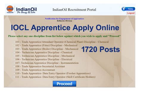 IOCL Apprentice Recruitment 2023 Refinery Division Apprentice Online