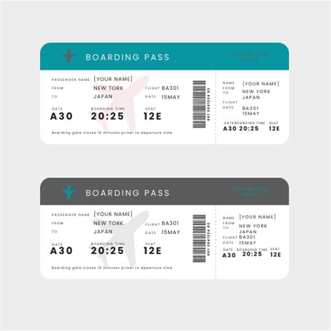 Plane Ticket Vector Template - Edit Online & Download Example | Template.net