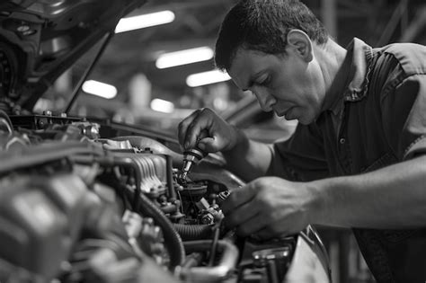 Premium Photo Man Repairing Car Engine In Garage