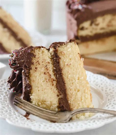 The BEST Vanilla Cake (with chocolate frosting!)- Boston Girl Bakes