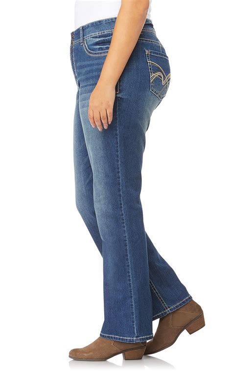 Wallflower Womens Plus Size Luscious Curvy Stretch Bootcut Denim Jeans Fifth Degree