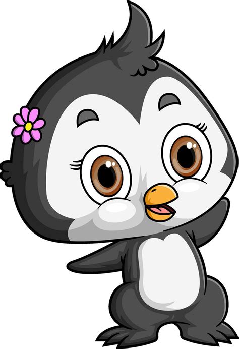 Cute Baby Penguin Cartoon On White Background 26782638 Vector Art At