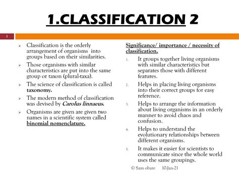 SOLUTION: Biology notes on classification - Studypool