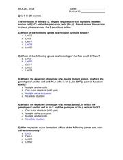 Quiz 5B Key BIOL241 2014 Name Purdue ID Quiz 5 B 20 Points The