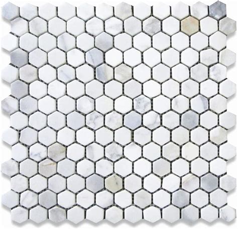 Stone Center Online Calacatta Gold Marble Inch Hexagon Mosaic Tile