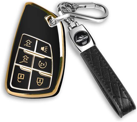 Kespevn For Chevy Key Fob Cover With Leather Keychain Soft Tpu Key Case Shell Holder