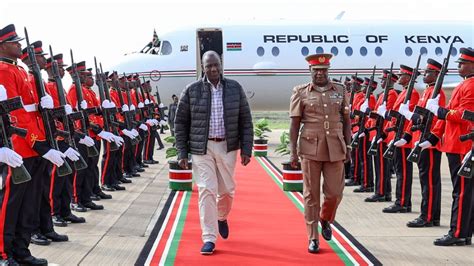 Show Of Might As Ruto Is Received By Top Security Bosses At Jkia