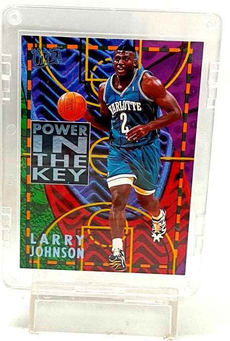 Vintage 1994 95 Fleer Ultra Ultra Power In The Key Larry Johnson Insert Card 4 Of 10 Team